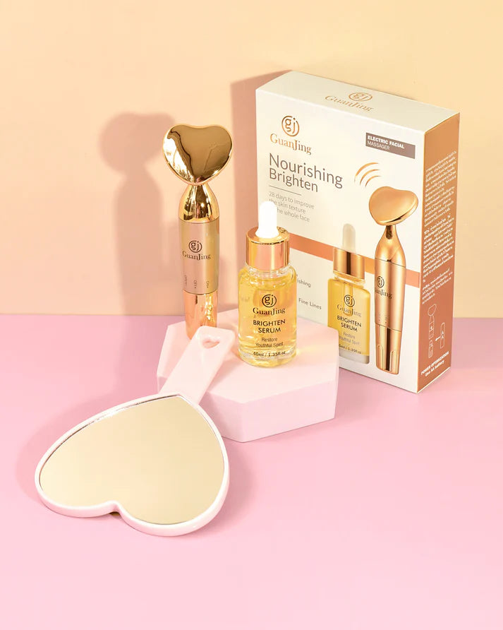 serum iluminador + masajeador eléctrico