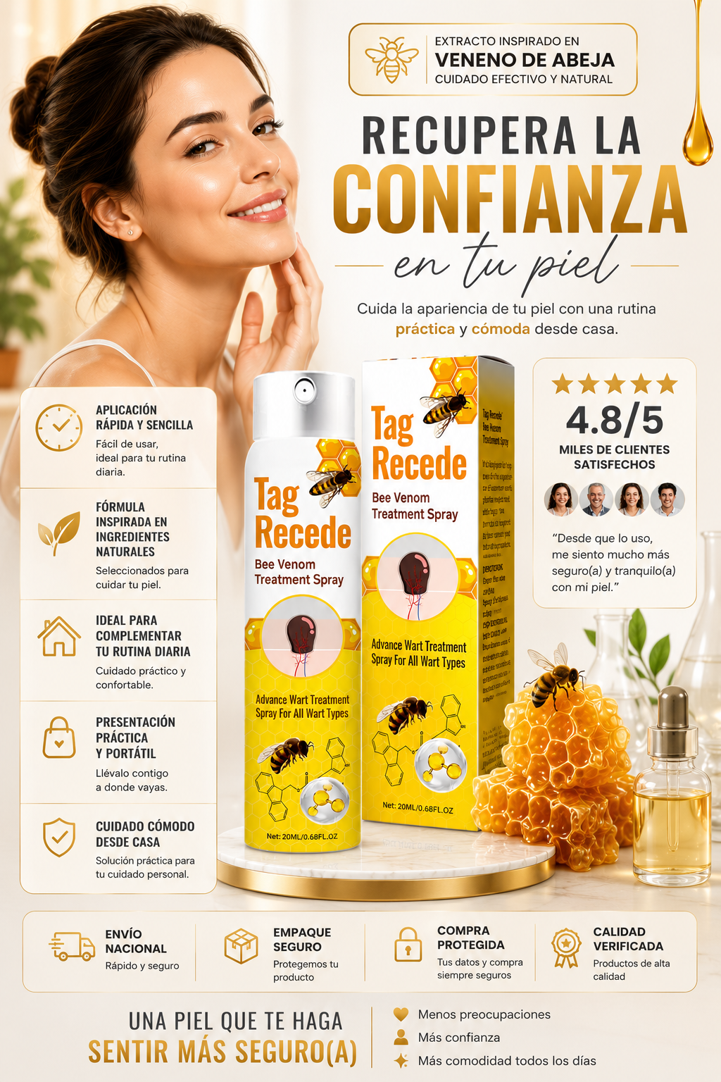 Spray Veneno de Abeja Reparador de Piel y Verrugas