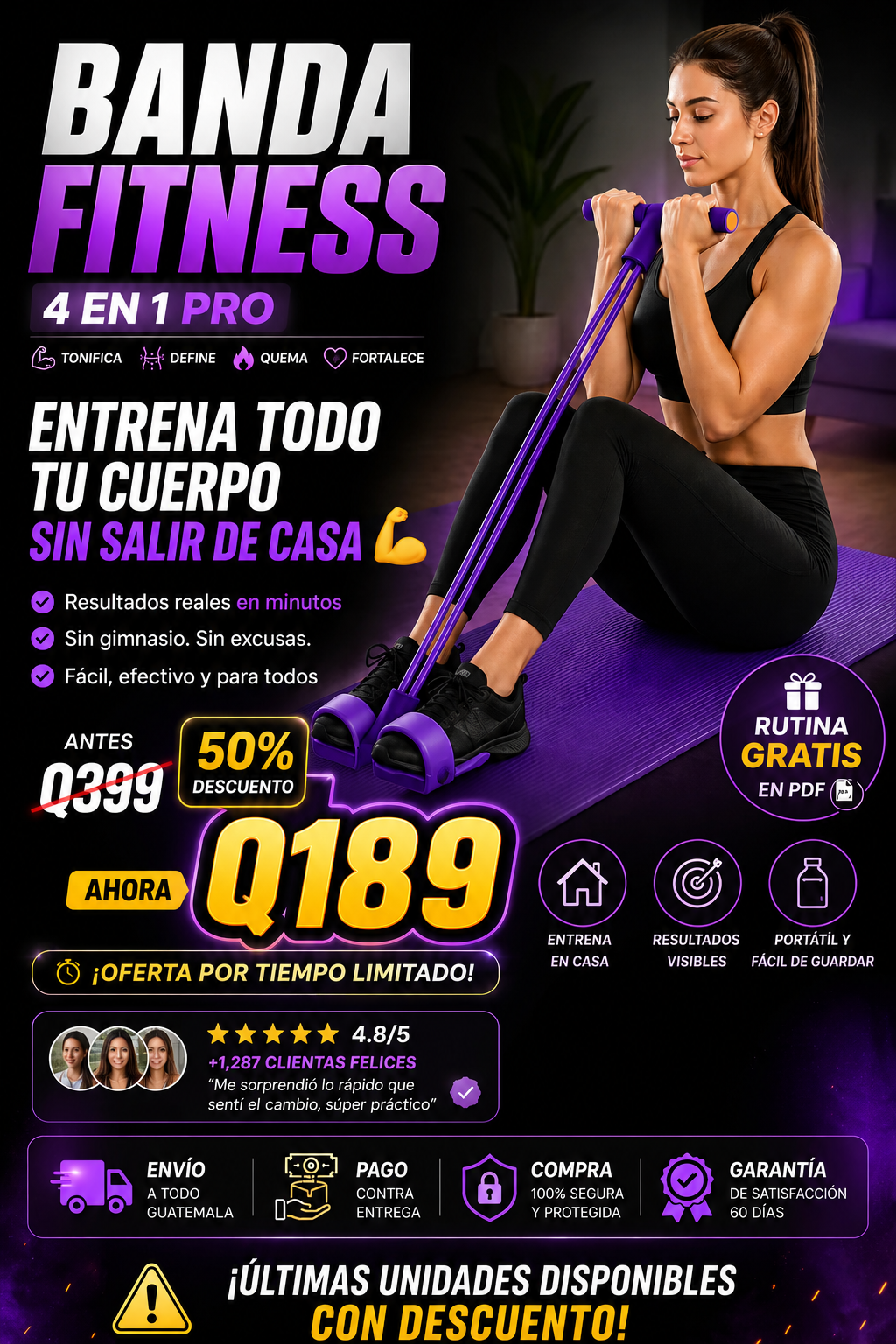 Banda Elástica Multifuncional PREMIUM-Tonifica y Alivia Tensiones