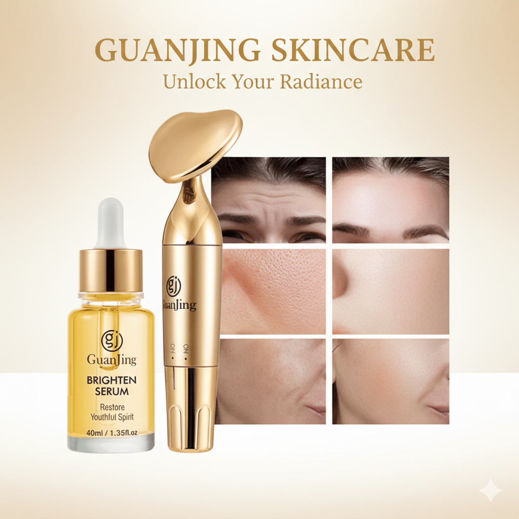 serum iluminador + masajeador eléctrico