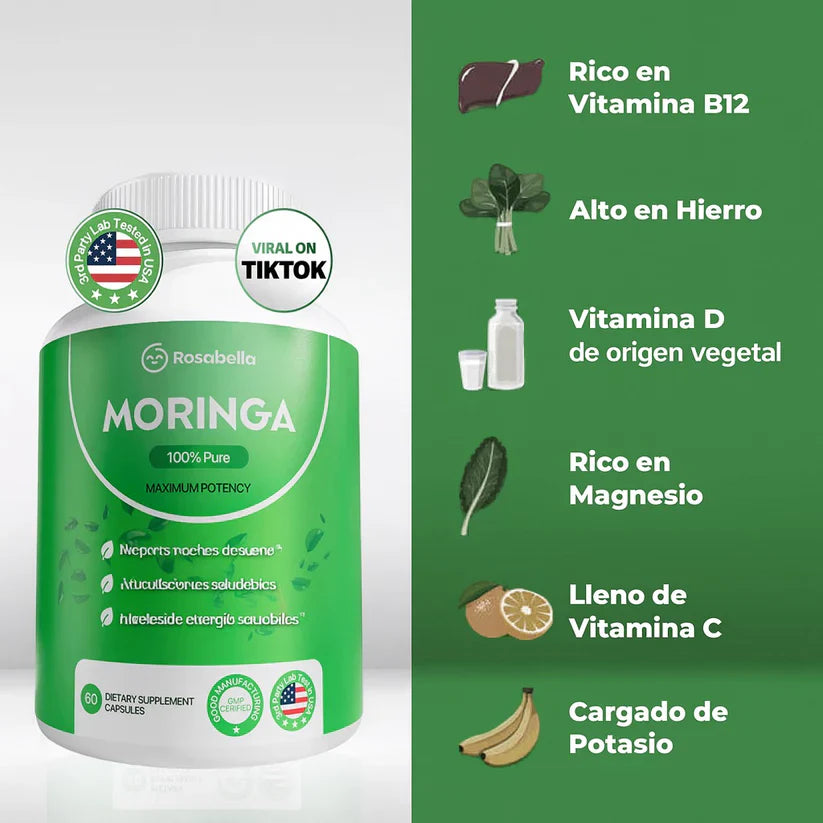 Moringa 60 Tabletas – Energía Natural, Bienestar y Sistema Inmune